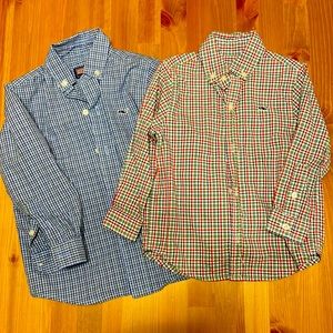 Vineyard Vines Bundle of 2 Long Sleeve Button Up Shirts in Boys 2T
